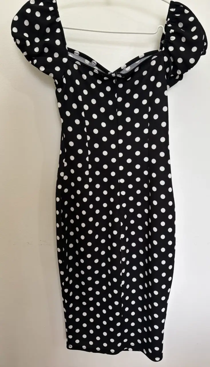 Vestido negro con lunares blancos Shein - 2