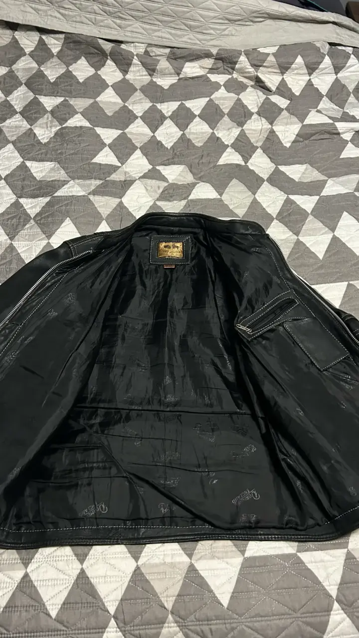 Chaqueta de cuero negra estilo motociclista - 6