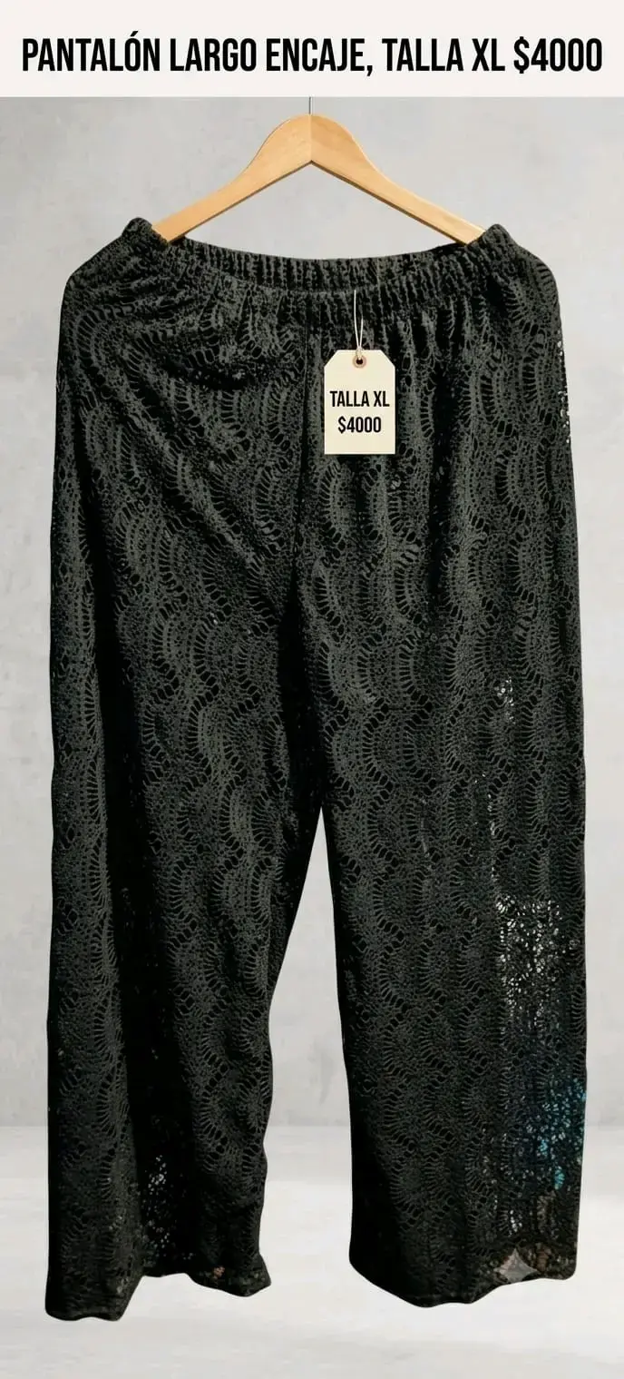 Pantalón largo de encaje talla XL