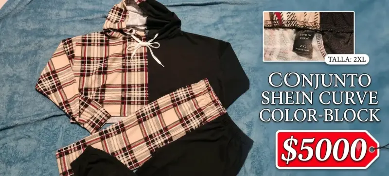 Conjunto Shein Curve Color-Block Talla 2XL