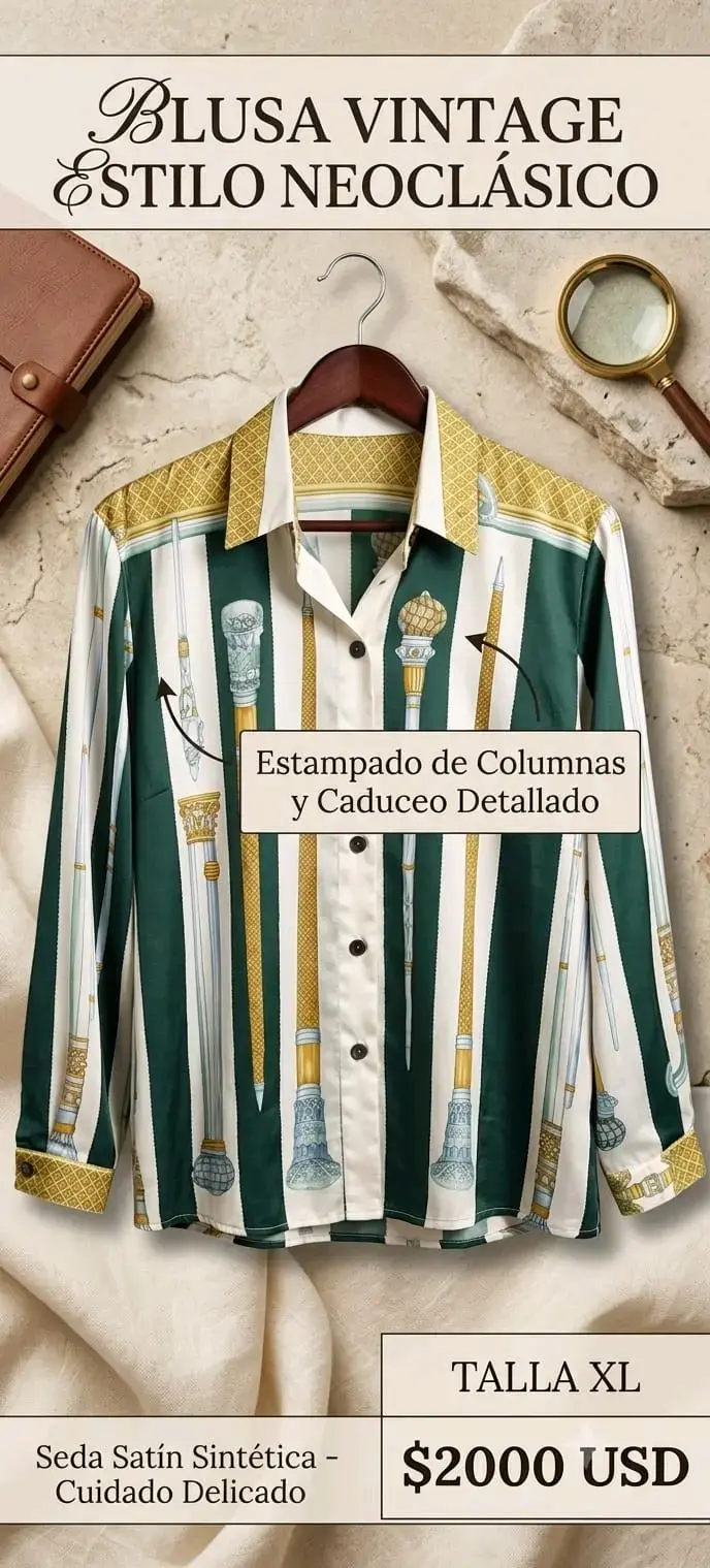 Blusa vintage estilo neoclásico