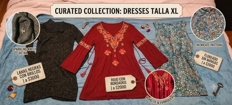 Vestido rojo con bordados boho