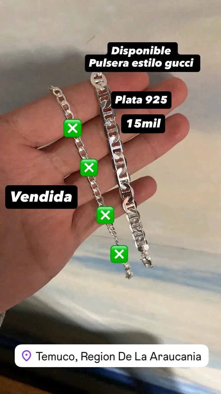 Pulsera de plata 925 estilo Gucci - 1