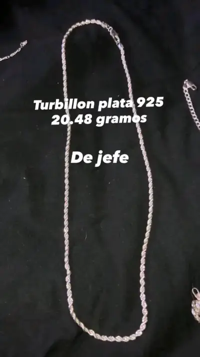 Cadena de plata estilo turbillon - miniatura 2