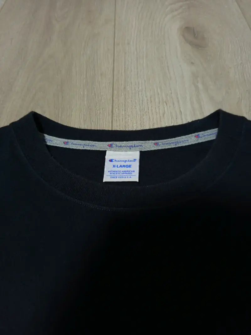 Polera Champion Negra Logo Bordado Talla XL - 6