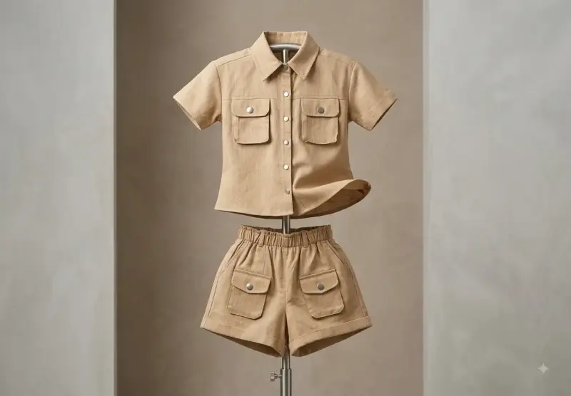 Conjunto de Niño Beige con Bolsillos