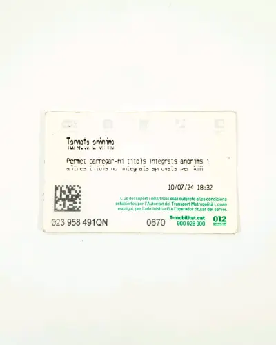 Tarjeta T-mobilitat, Barcelona. - miniatura 2