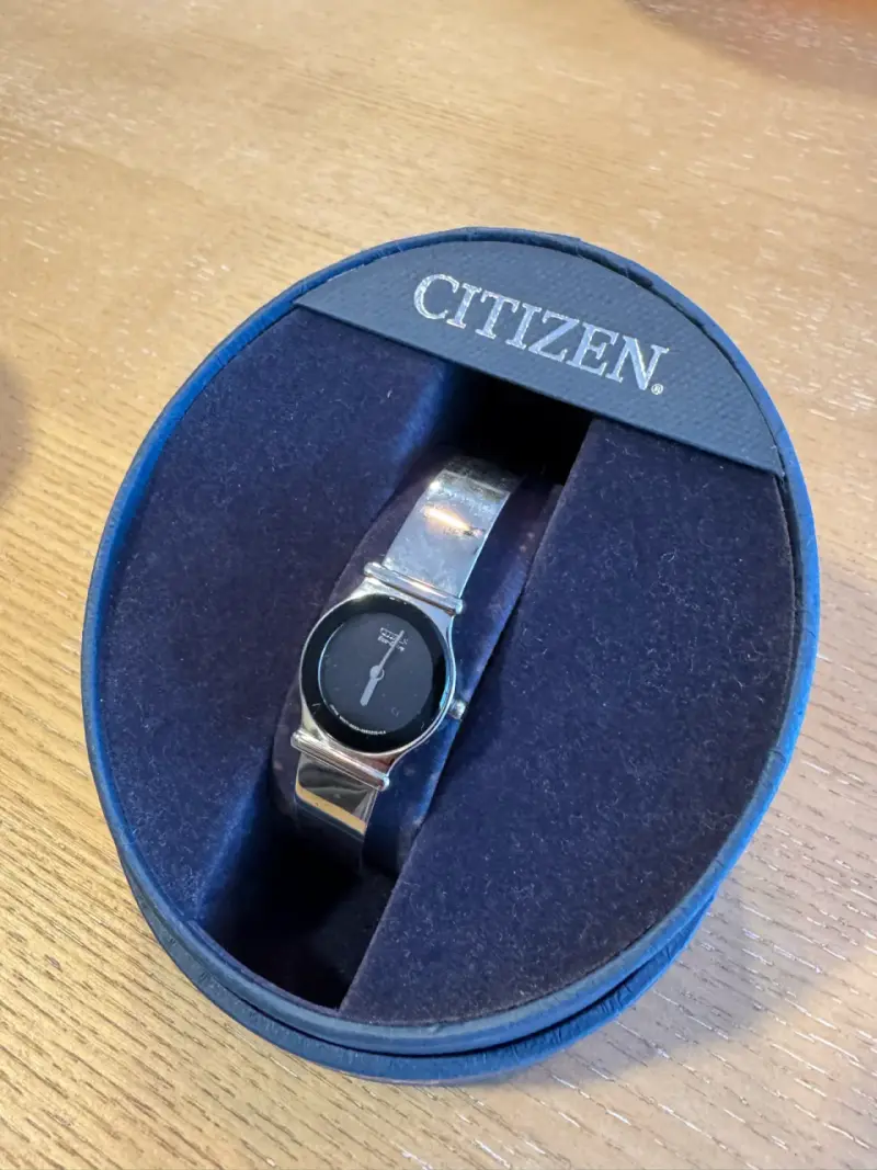 Citizen Eco-Drive esfera negra minimalista - 1