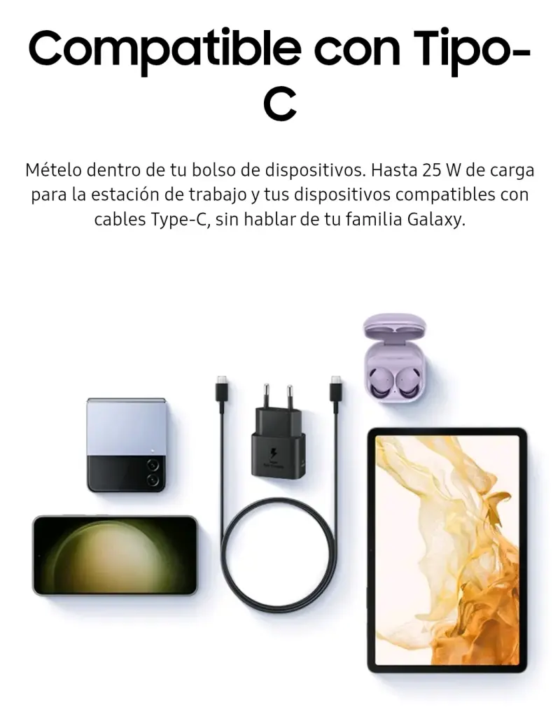 Cargador Rápido Samsung 25W EP-T2510 Power Low 1MT - 5