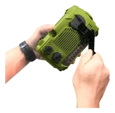 Radio de Emergencia Recargable Dinamo Solar Verde - miniatura 2