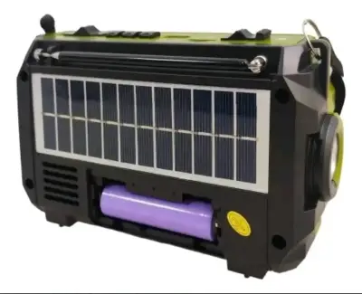 Radio de Emergencia Recargable Dinamo Solar Verde - miniatura 4