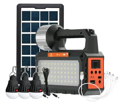 Sistema de iluminación solar + panel y lámparas - miniatura 1