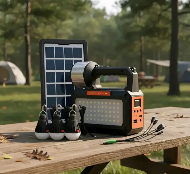 Sistema de iluminación solar + panel y lámparas - 5