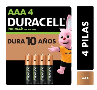 Pilas recargables AAA Duracell 900mAh 4 unidades - miniatura 6