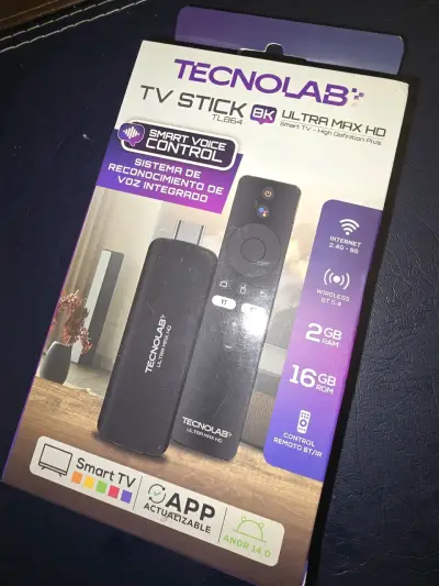 TV Stick Tecnolab 8K Ultra Max HD Control de Vo - miniatura 1