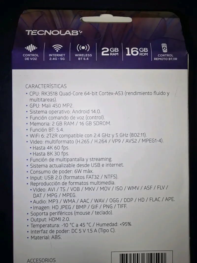 TV Stick Tecnolab 8K Ultra Max HD Control de Vo - 4