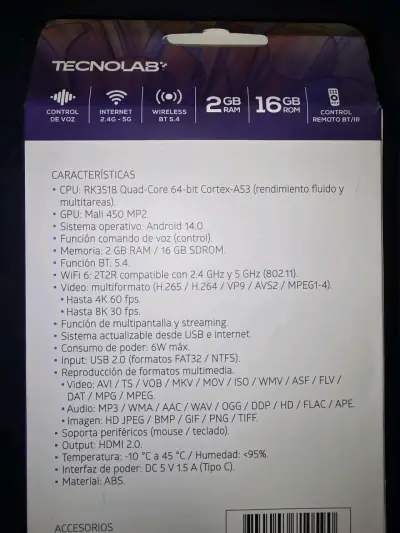 TV Stick Tecnolab 8K Ultra Max HD Control de Vo - miniatura 4