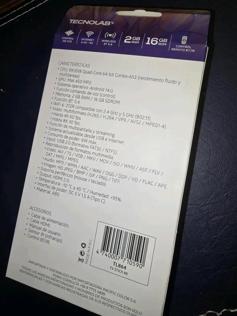 TV Stick Tecnolab 8K Ultra Max HD Control de Vo - 6