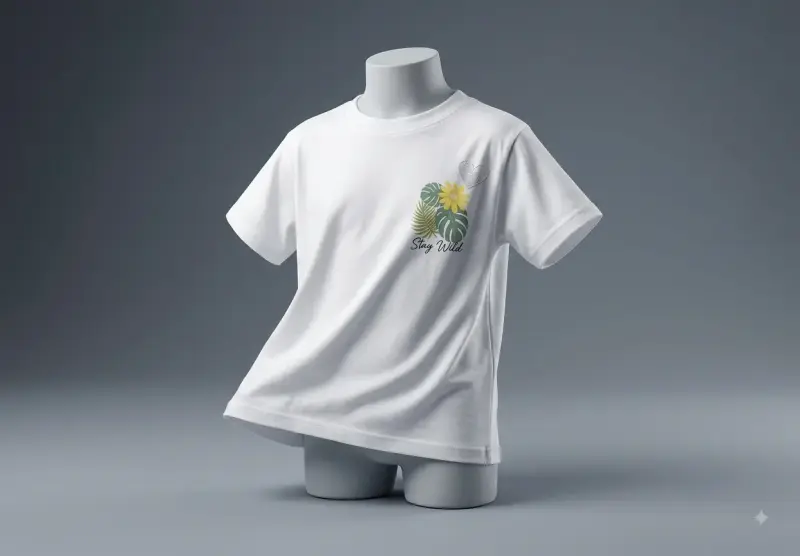 Polera Blanca con Estampado Floral