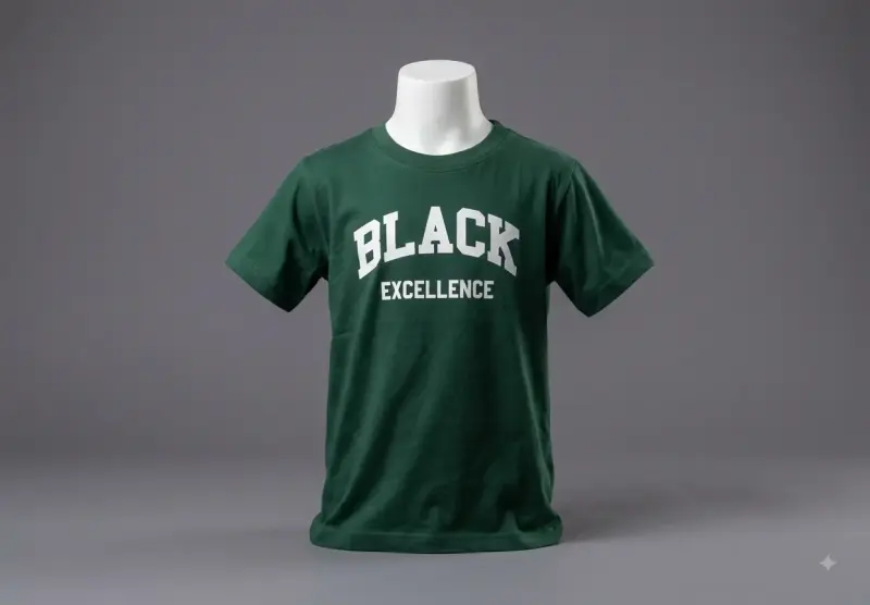 Polera verde con estampado 'Black Excellence'