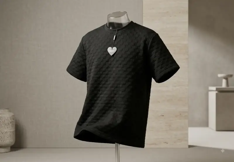 Polera negra texturizada para hombre