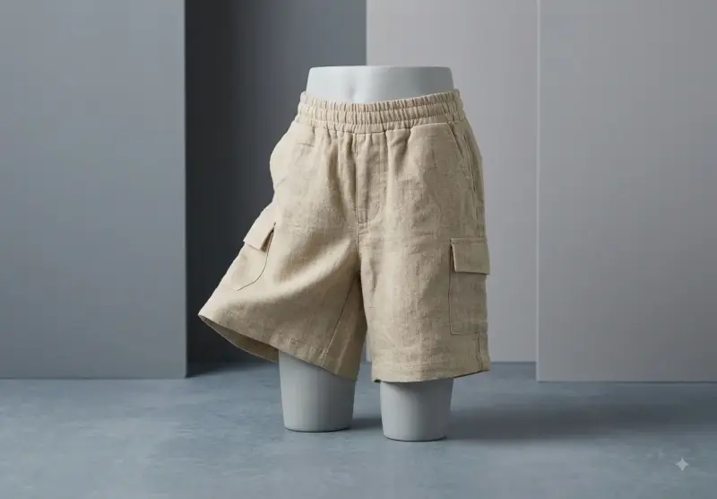 Shorts cargo beige para hombre