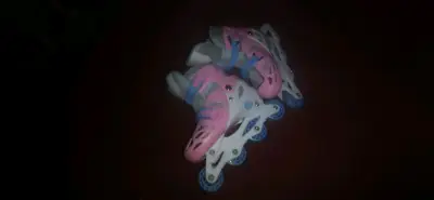 Patines en línea ajustables para niños color rosa y azul - miniatura 1