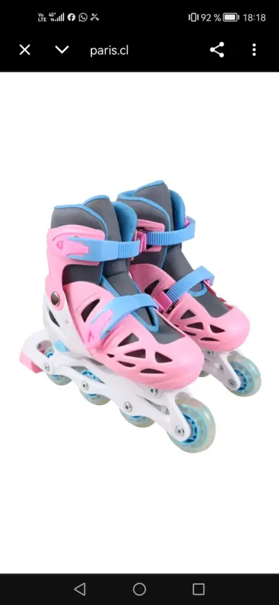 Patines en línea ajustables para niños color rosa y azul - miniatura 2