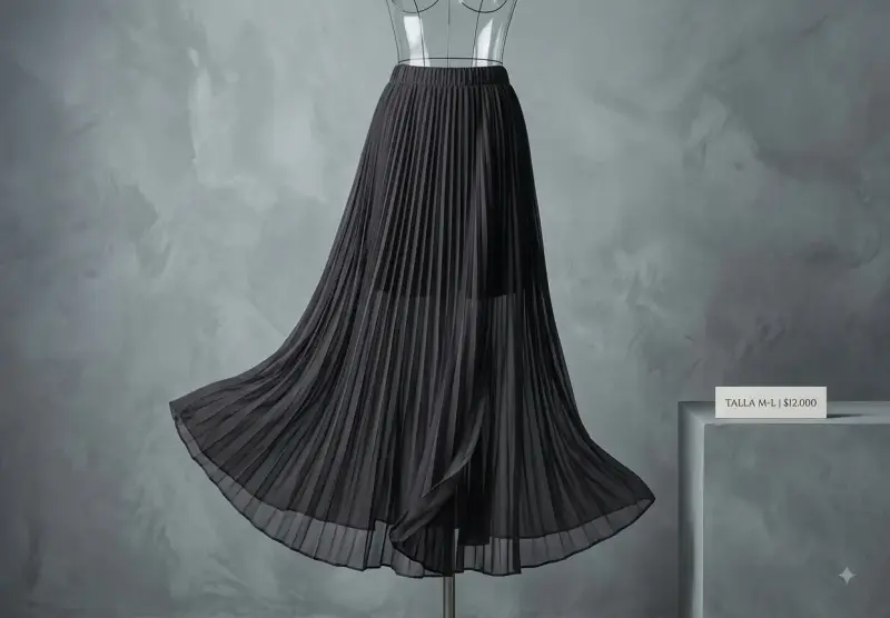 Falda plisada negra talla M