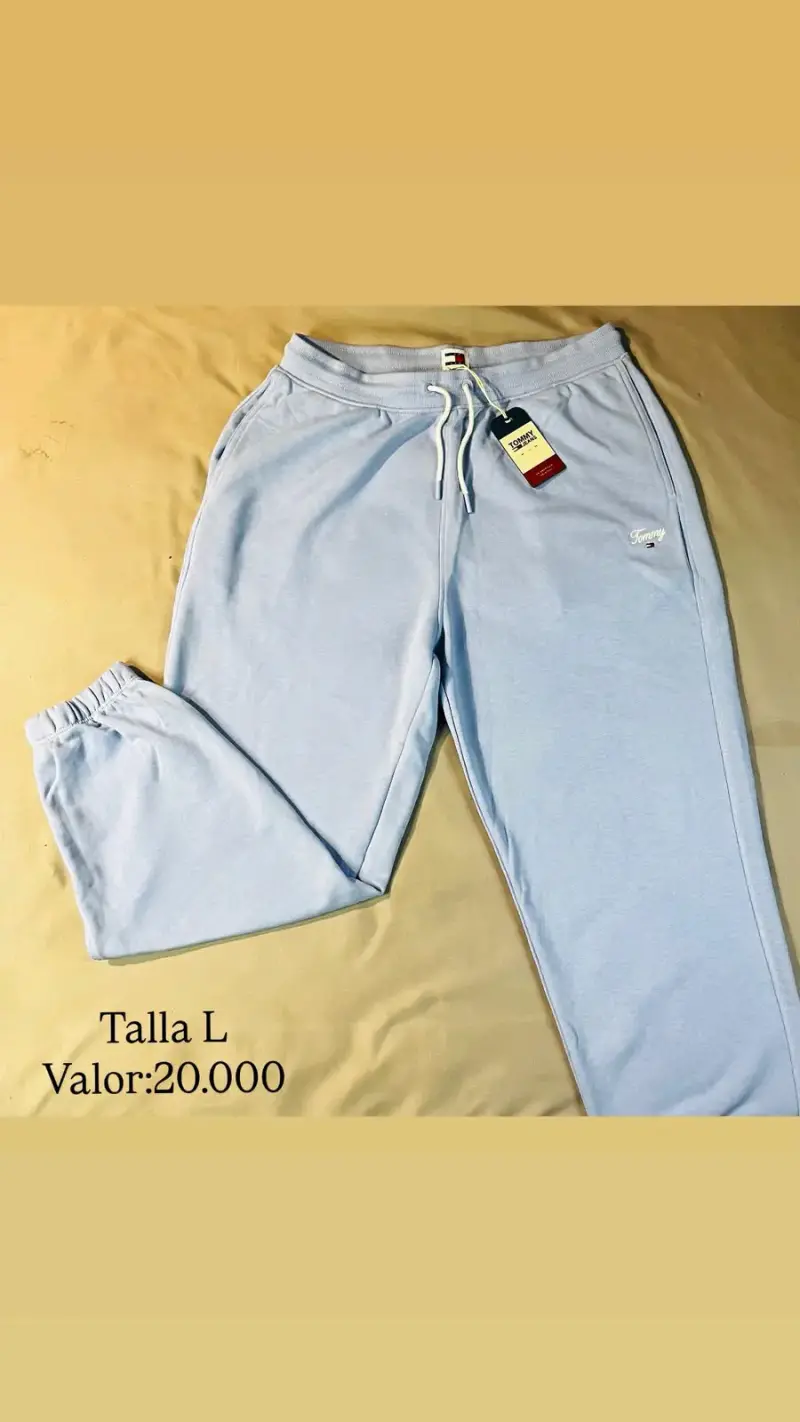 Pantalón deportivo Tommy Hilfiger celeste talla L