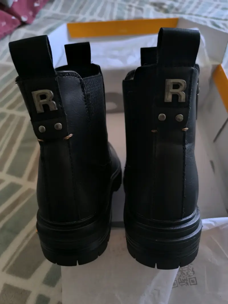 Botines de cuero negro para mujer Refresh - 3