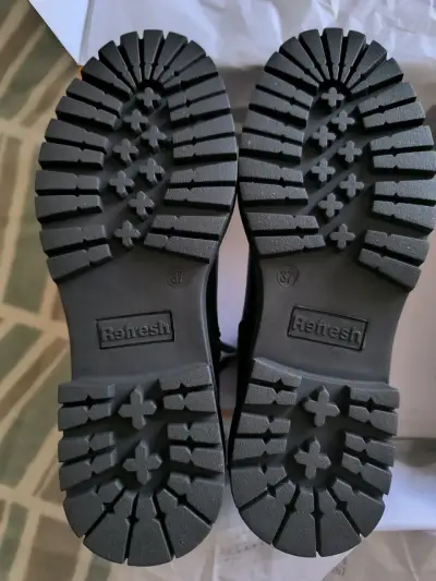 Botines de cuero negro para mujer Refresh - miniatura 4