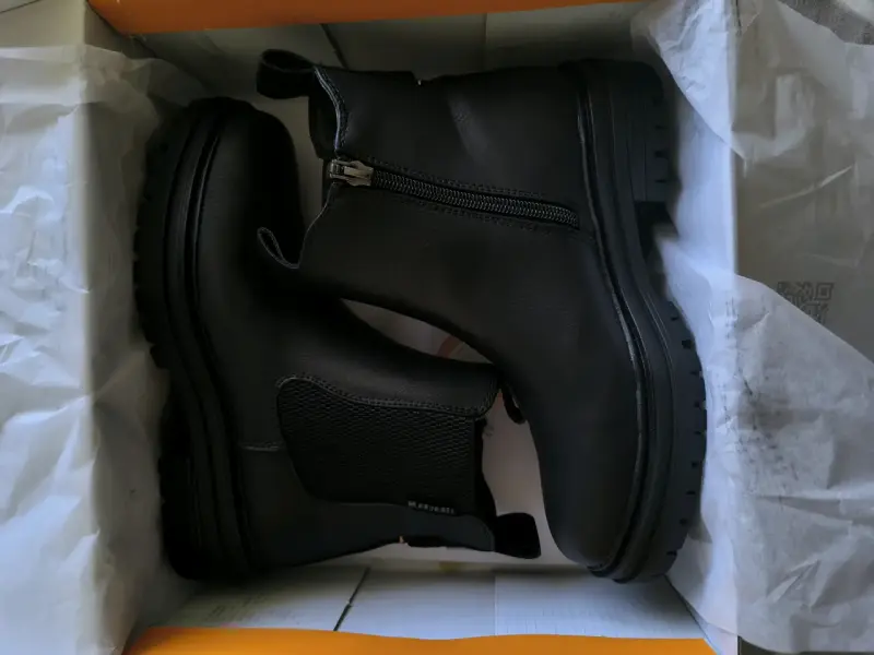 Botines de cuero negro para mujer Refresh - 5