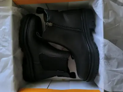 Botines de cuero negro para mujer Refresh - miniatura 5