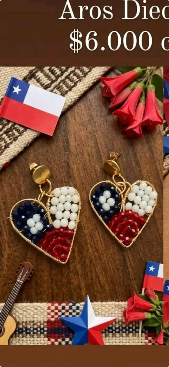 Aros Dieciocheros Corazón Tricolor