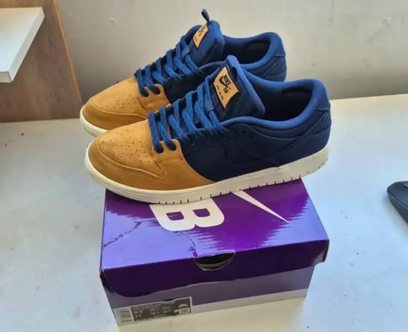 Zapatillas Nike SB Dunk Low Pro azul y marrón - 2