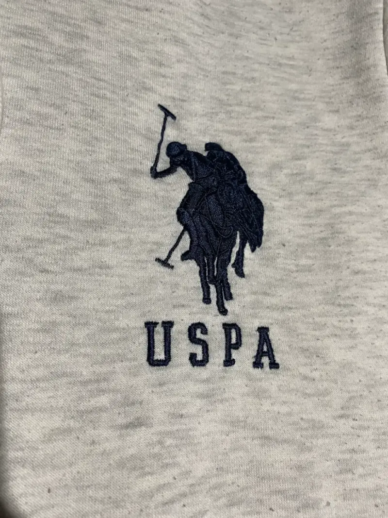 Polerón con capucha US Polo Assn gris claro - 2