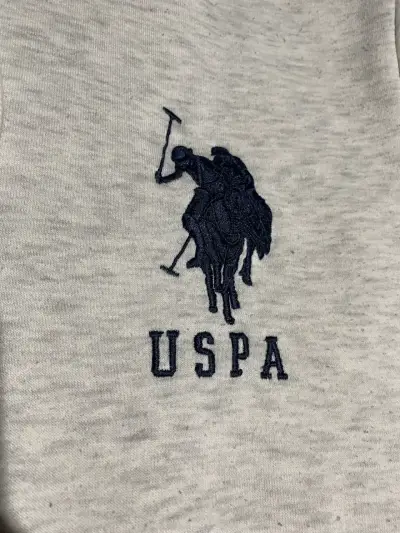 Polerón con capucha US Polo Assn gris claro - miniatura 2