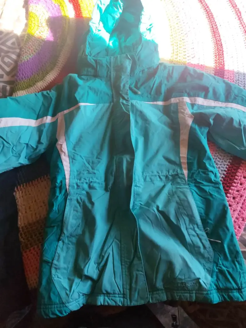 Chaqueta impermeable turquesa L.L.Bean talla 10-12 - 3