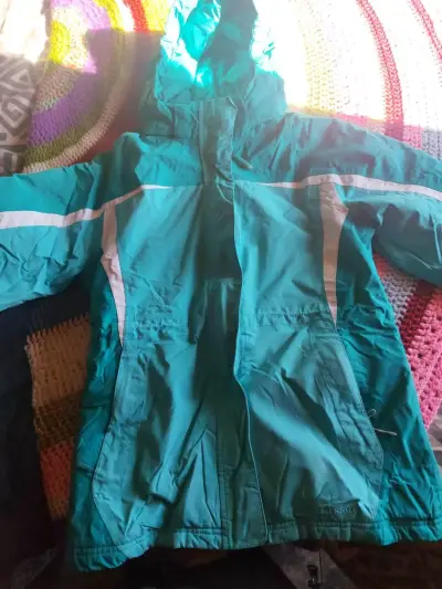 Chaqueta impermeable turquesa L.L.Bean talla 10-12 - miniatura 3