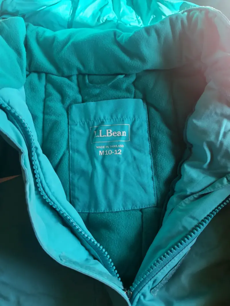 Chaqueta impermeable turquesa L.L.Bean talla 10-12 - 4
