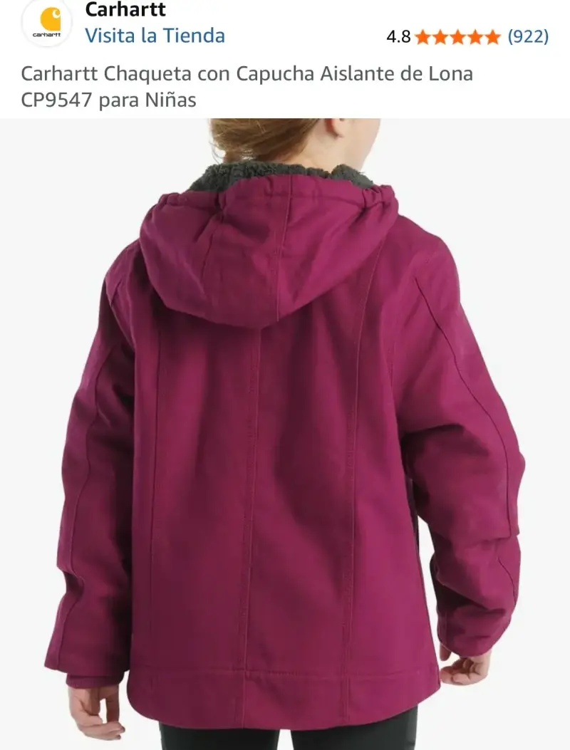 Chaqueta Carhartt para niñas con capucha morada - 4