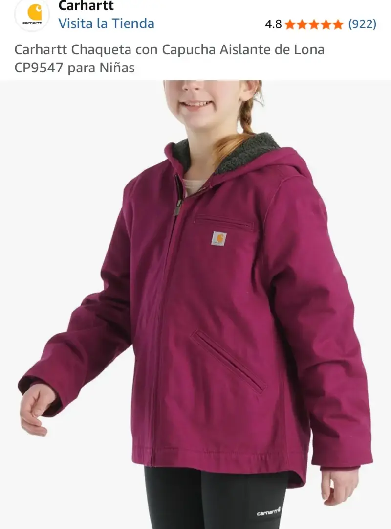 Chaqueta Carhartt para niñas con capucha morada - 5