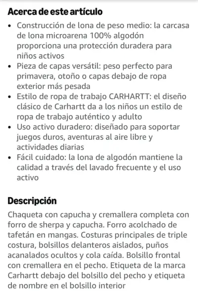Chaqueta Carhartt para niñas con capucha morada - miniatura 6