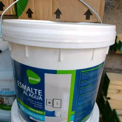 1 tineta esmalte al agua blanco 10 litros sellada - miniatura 1