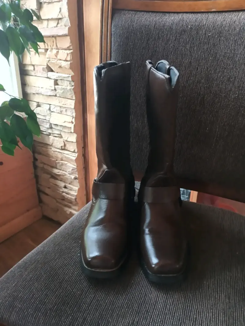 Botas de cuero marrón para hombre - 1