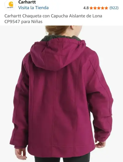 Chaqueta Carhartt para Niñas con Capucha Aislante - miniatura 4