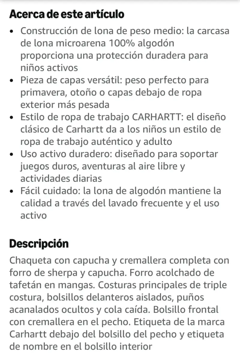 Chaqueta Carhartt para Niñas con Capucha Aislante - 6