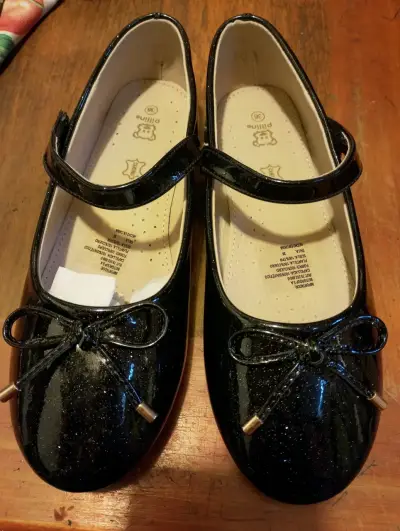 Zapatos Ballerina Niña Negros Brillantes Pillin - miniatura 1