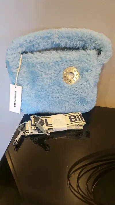 Bolso de peluche azul Bimba y Lola - miniatura 1
